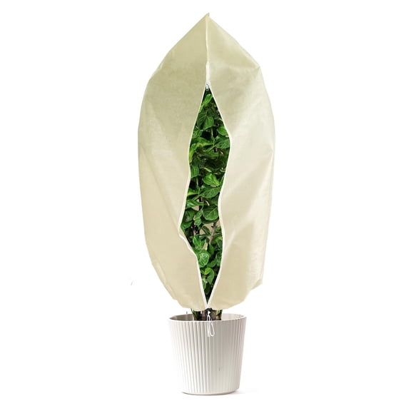 LCGOD Plant Covers Freeze Protection, Heavy Duty Frost Blanket with Zipper & Drawstring for Trees, Shrubs and Potted Plants, 1 Pack, 31.5" x 47.2"