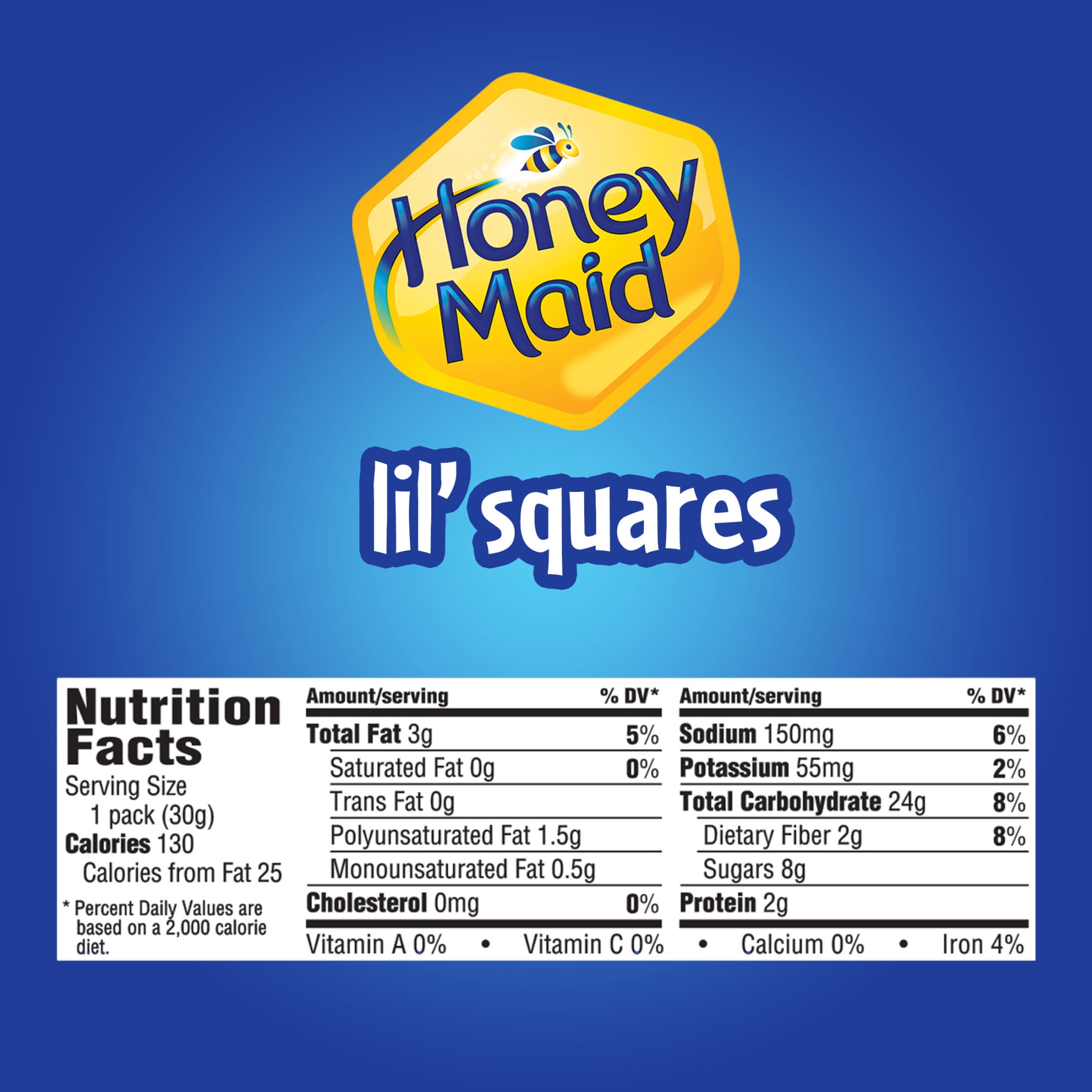 HONEY MAID Lil' Squares Honey Graham Crackers, Lunch Snacks, 1.06 oz Snack Pack