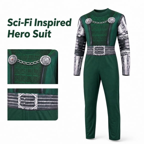 2026 New Halloween Doom Warden Cosplay Costume, Dark Overlord Costume Set, Cosplay Set Includes Jumpsuit, Holiday Party Halloween Outfit Unisex, 120(5-6 Years)