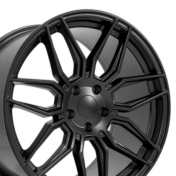 OE Wheels CV03 19 Inch Rims Fit Corvette C8 Z06 Style 5x120 19x8.5 / 20x11 Satin Black - Hollander 95580 (Set of 4)