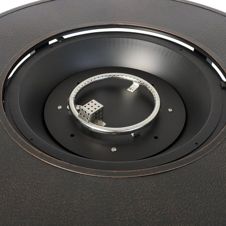 Fire Sense - Armstrong Round Aluminum LPG Fire Pit - Antique Bronze