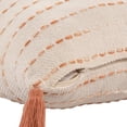 thumbnail image 4 of Laddha Home Designs Handwoven Reversible Striped Throw Pillow - 20" - Beige and Orange - Set of 2, 4 of 9