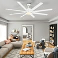 thumbnail image 2 of Craftian 72in Modern White Ceiling Fans with Lights and Remote Control, Ceiling Fans with 8 Aluminum Blades and 6 Speed, 2 of 10