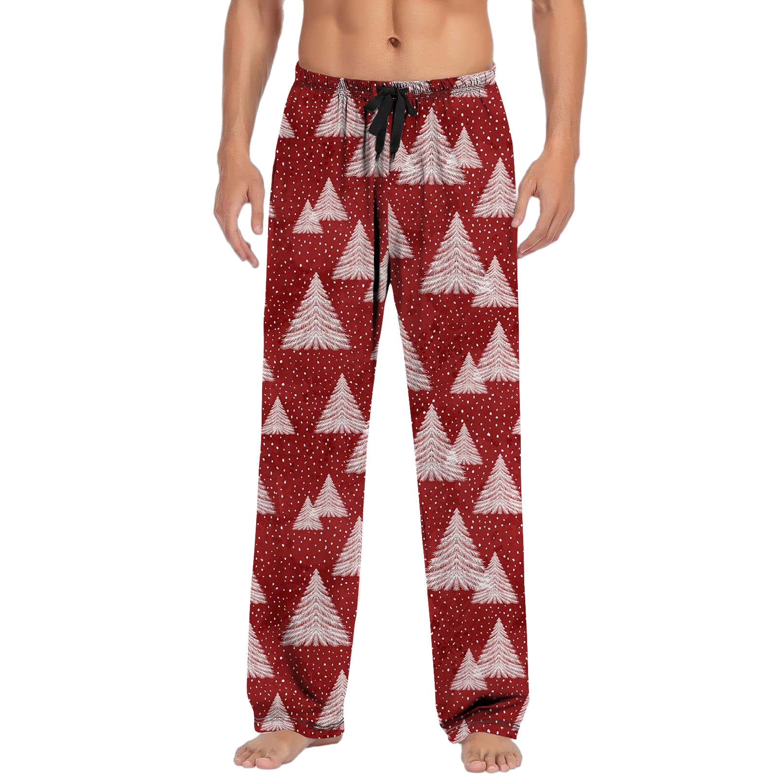 Men Casual Pants Casual Pants Pajama Pants With Drawstring And Pockets