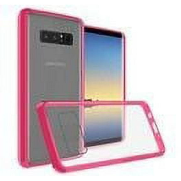 GSA Premium Bumper Hybrid Case For Samsung Galaxy Note 8 - Clear/Hot Pink