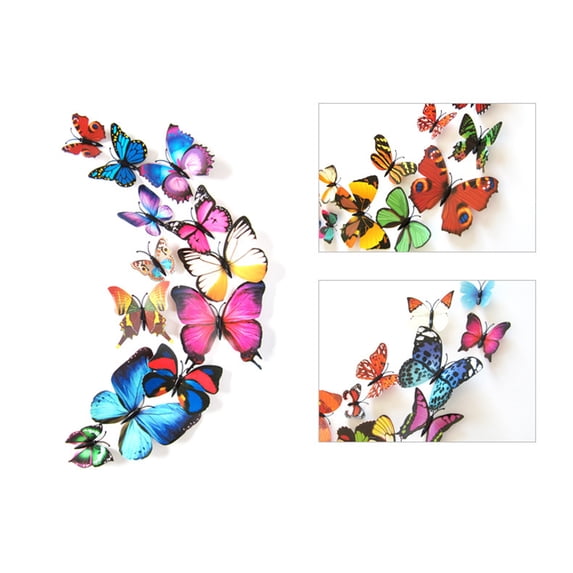 Three-dimensional Simulation Butterflies Wall Sticker Magnet Design Reusable Colorful Household Furniture Decorative Accessories