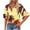 Yellow, variant on Women's Loose Fit T-Shirt, Casual V Neck Short Sleeve Tee with Layered Dolman Sleeves, Flowy Relaxed Top for Home Leisure, Summer Tunic Blouse