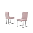 thumbnail image 1 of Simplistic Pink Velvet Side Chairs with Silver Chrome Base (Set of 2), 1 of 5