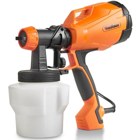 VonHaus Electric HVLP Spray Gun Paint Sprayer with 3 Adjustable Spray Patterns and Flow Control Ideal for Painting Fences, Ceilings, Walls and (Best Paint Sprayer For Fences)