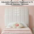 thumbnail image 4 of VECELO Twin Size Upholstered Beds, Modern Platform Bed Frame with Adjustable Headboard, Wooden Slats Support/No Box Spring Needed, White, 4 of 8
