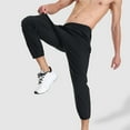 thumbnail image 4 of Men's Classic-FIT Fashion Summer Solid Casual Elastic Waist With Pocket Zipper Jogger Pants Pantalones Para Hombre Black M, 4 of 8