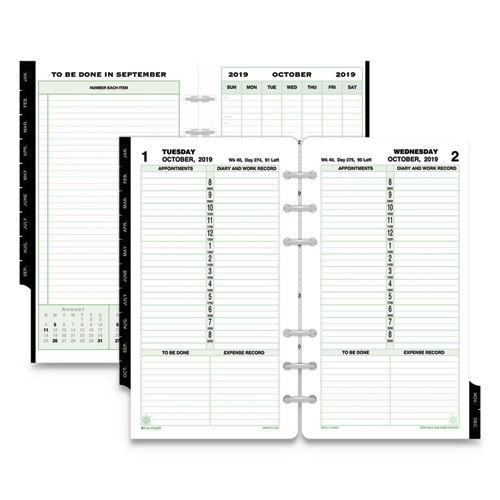 DayTimer 1PagePerDay Planner Refill Portable Size