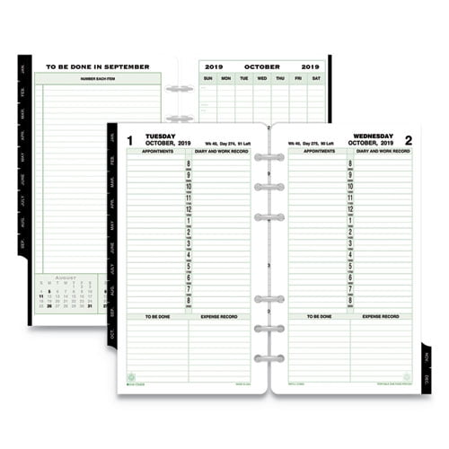 DayTimer 1PagePerDay Planner Refill Portable Size