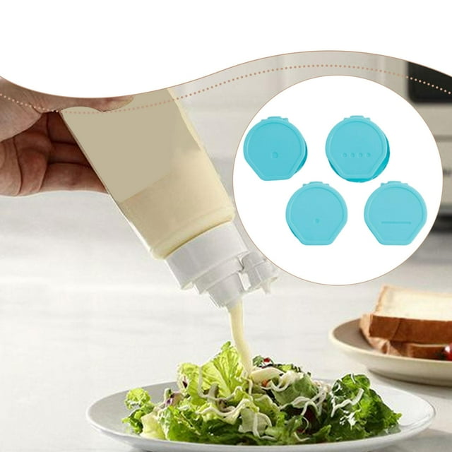 4 tapas para botellas de , herramienta de cocina multiusos, a prueba de fugas, duraderas, reemplazan directamente los suministros de cocina más Azul
