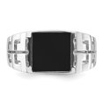 thumbnail image 4 of Auriga 925 Sterling Silver Rhodium-plated Polished Black Onyx Men's Ring Size- 9, 4 of 6