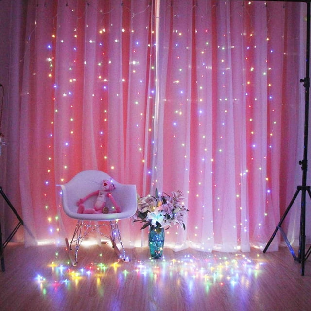 LED Twinkle Star Window Curtain String Light Wedding Party Home Garden Bedroom Outdoor Indoor Wall Decorations Colorful 100