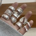thumbnail image 2 of 925 anillos de plata esterlina para mujer pareja minimalista hecho a mano Simple suave conjunto de anillos brillantes regalo de fiesta previene alergias, 2 of 2