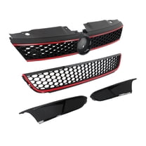 Fit for VW Wolkswagen Jetta MK6 GLI 2011-2014 Front Upper & Lower Grilles Red Trim Grills Kit