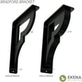 thumbnail image 2 of Ekena Millwork 1 1/2"W x 7 1/2"D x 10"H Bradford Wrought Iron Bracket, (Single center brace), Antiqued Brass, 2 of 7