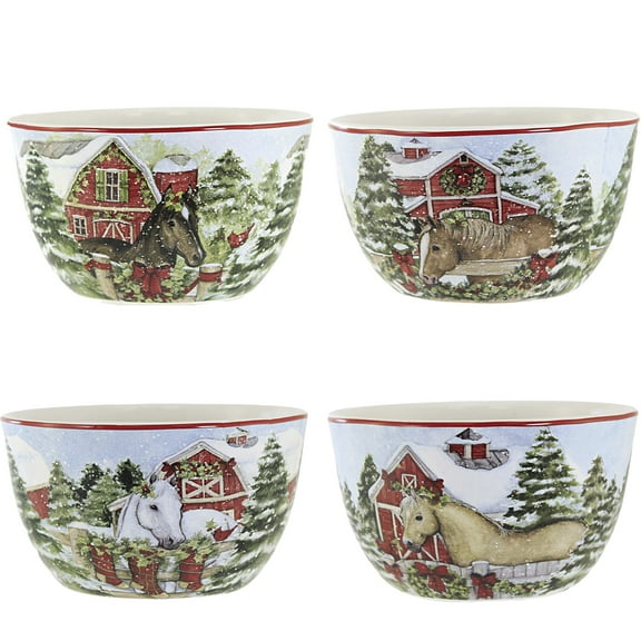 Tabletop Homestead Christmas Bowl Ceramic Christmas Ice Cream 37288
