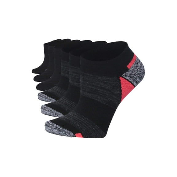 Tipi Toe Womens Moisture-Wicking Sports Socks Multicolor Bundle (6 Pairs)