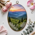 thumbnail image 7 of Canvas Wall Art Scenic Blue Ridge Parkway Appalachians Smoky Mountains Spring Modern Oval Framed Canvas Prints Vintage Wall Hanging Decor for Home Decorations 8.6"x11.4", 7 of 7