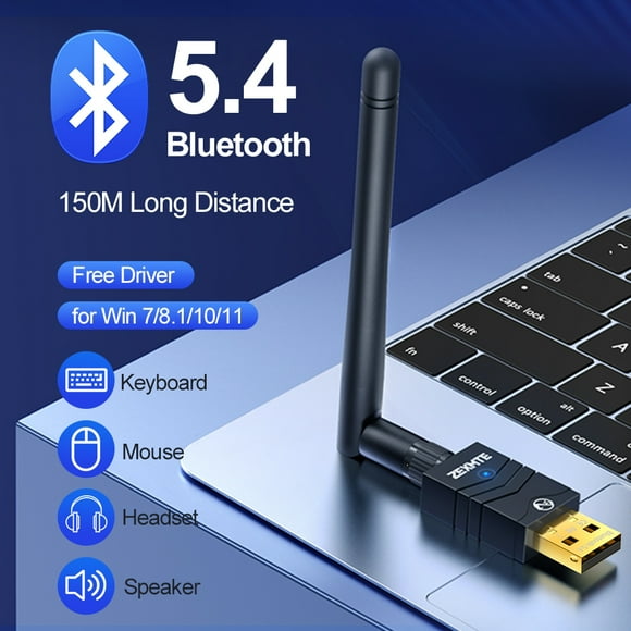 wsdcam USB Bluetooth 5.4 Adaptateur Dongle 492 Pieds 150M Longue Portée Adaptador pour PC Portable Haut-Parleur Sans Fil Récepteur Audio Émetteur
