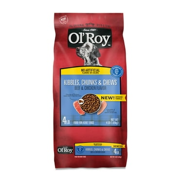 Ol' Roy Kibbles, Chunks & Chews Dry Dog Food, Beef & Chicken Flavor, 4 lb Bag