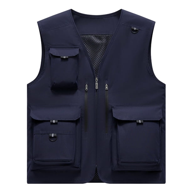 Chaqueta de Hombres Casual Delgado Multi-Bolsillo Seco Rápido Suelto Montaña Al Aire Libre Abrigo Deportivo, Chaqueta Traje para Hombres