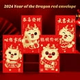 thumbnail image 1 of Lubelski 6Pcs Chinois Dragon Enveloppes Rouges Conception Unique Sacs d'Argent de Chance Traditionnelle pour les Célébrations du Festival de Printemps, 1 of 7