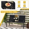 thumbnail image 5 of Costway Patio Loveseat with Built-in Table, Breathable Fabric Back and Seat, Metal Frame Black, 5 of 8