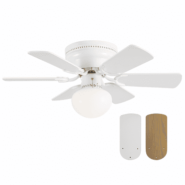 Design House Atrium 30" Hugger Ceiling Fan with Dimmable LED Light Kit and Reversible Blades, White