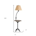 thumbnail image 3 of 62" Black Tray Table Floor Lamp With Brown Empire Shade, 3 of 7