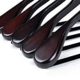 thumbnail image 5 of 18 Quality Luxury Curved Wooden Suit Hangers Wide Wood Hanger for Coats with Velvet Bar for Pants Mahogany Finish (18), 5 of 6