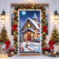 thumbnail image 6 of Christmas Door Tapestry Xmas Front Door Hanging Decor Holiday Party Cloth Door Curtain Christmas Door Cover for Home Bedroom Wdoor Holiday Decoration and Gift, 6 of 7