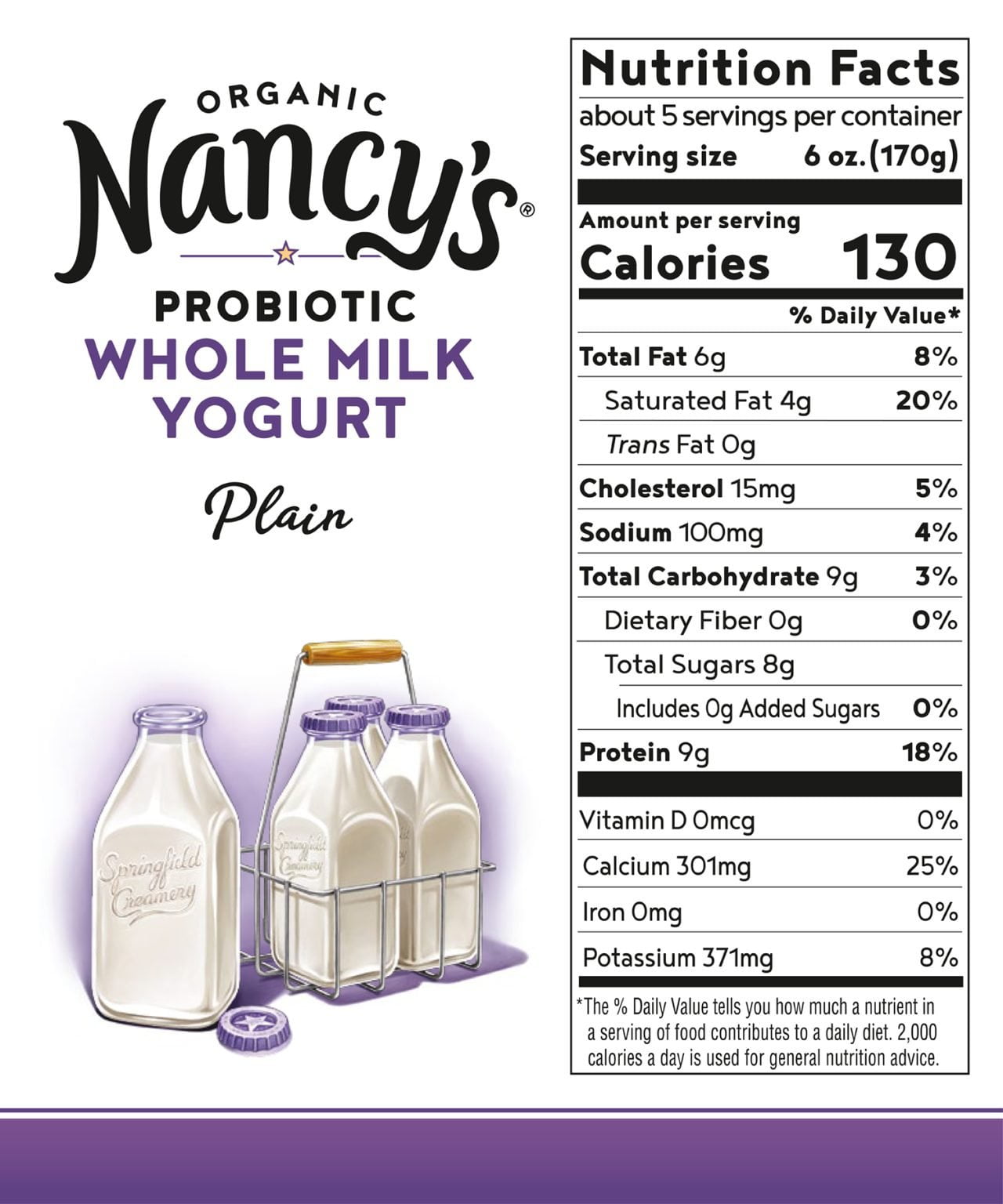 Nancy's Organic Whole Milk Probiotic Yogurt, Plain, 32 oz