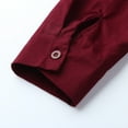thumbnail image 4 of XFLWAM Mens Casual Linen Cotton Long Sleeve Lace Up T Shirts Retro Solid Color Henley Shirts Wine XXL, 4 of 4