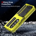 thumbnail image 4 of SaniMore for Samsung Galaxy Z Fold 4 7.6" 2022 Tri-layer Case Wireless Charging Tempered Glass Screen Protector Hidden Bracket Drop Resistant Heavy Duty Protective Case for Galaxy Z Fold 4, 
 Yellow, 4 of 7