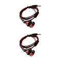 thumbnail image 2 of yingyy Écouteurs Intra-Auriculaires 3.5mm Câblage Basses Lourdes Microphone Silicone Tissé Antigel Écouteurs Rouges 2Set, 2 of 6