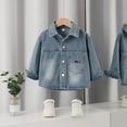 thumbnail image 4 of Chaqueta vaquera de manga larga con solapa para niños, bonita chaqueta informal para niños, chaqueta vaquera de manga larga con capucha, chaqueta vaquera para niños, top de poliéster, 4 of 9