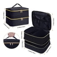 thumbnail image 2 of Estuche de maquillaje portátil de doble capa TANPADUAJI, negro, 2 of 7