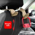 thumbnail image 4 of 2 ganchos de cuero superior para reposacabezas de asiento de coche, duraderos, accesorios interiores, gancho interior de coche para bolso (beige), 4 of 5
