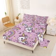 thumbnail image 2 of Metsweet Cartoon Unicorn Bed Sheets 4-Piece, Music Rainbow Polka Dots Full Size Sheets,1 Fitted Sheet, 1 Flat Sheet and 2 Pillowcases, 2 of 5