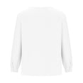thumbnail image 5 of IROINNID On Sale Plus Size Shirts for Women Cotton Shirts for Women Comfortable Spring Summer Solid Color Loose Cotton And Linen Tops Seven-point Sleeve Round Neck Blouses,White, 5 of 6
