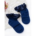 thumbnail image 3 of Dewadbow Newborn Baby Cotton Socks Ruffle Lace Princess Combed Ribbon Sock, 3 of 6