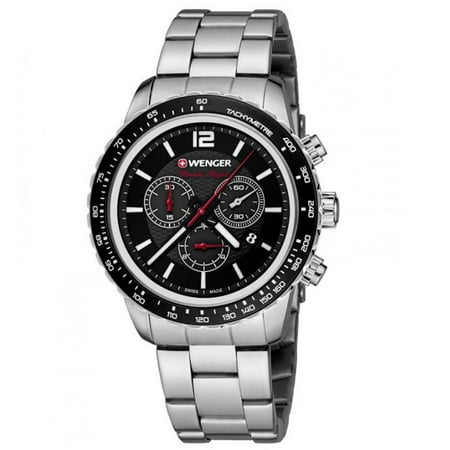 Wenger 01.0853.107 Men's Roadster Black Night Black Dial Steel Bracelet Chronograph Watch