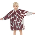 thumbnail image 3 of Red and Gray Floral Pattern Blanket Hoodies for Kids 6-13YR Oversize Wearable Blanket Hoodies for Boys Girls Teens, 3 of 7