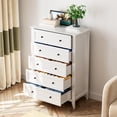 thumbnail image 3 of 5 Drawer Dresser for Bedroom, Tall Wooden Chest for Hallway & Entryway with Metal Knobs, Modern Storage Cabinet, 3 of 7
