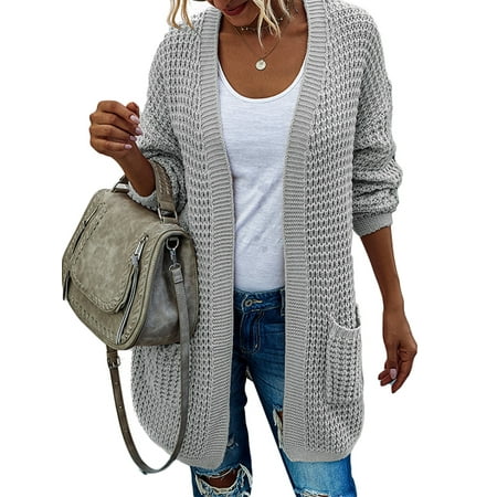 Casual Boho Knitted Long Cardigan Sweater for Ladies Women Winter Warm ...
