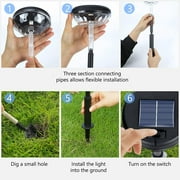 6 Pack Solar Pathway Lights, LED Solar Powered Garden Lights, Outdoor Solar Lights for Walkway Yard Landscape (Color Changing & Warm White)